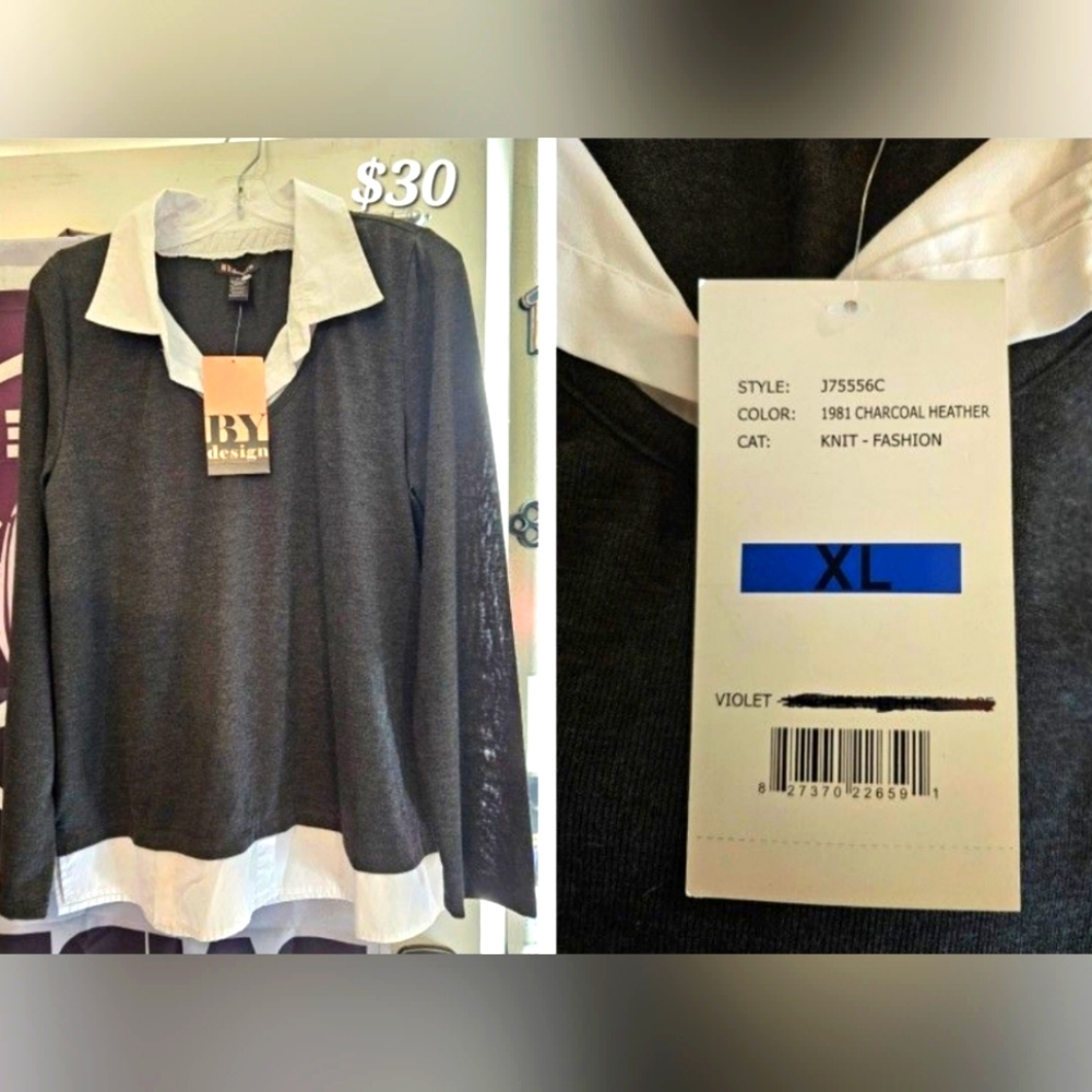 Dark grey dressed blouse